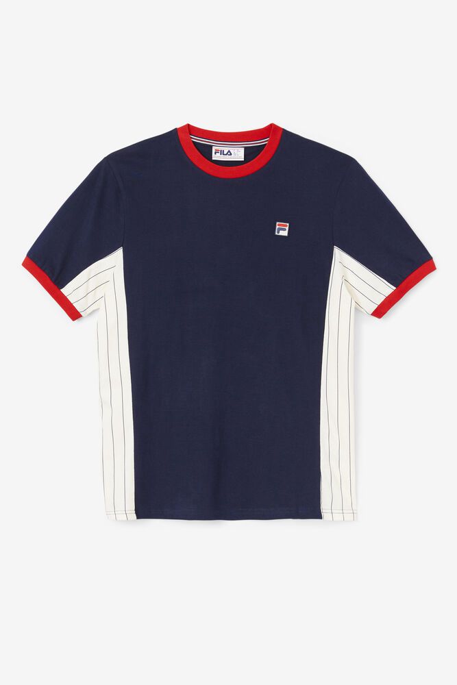 Fila Warner T-Shirt Navy - Mens - 38159TSKG